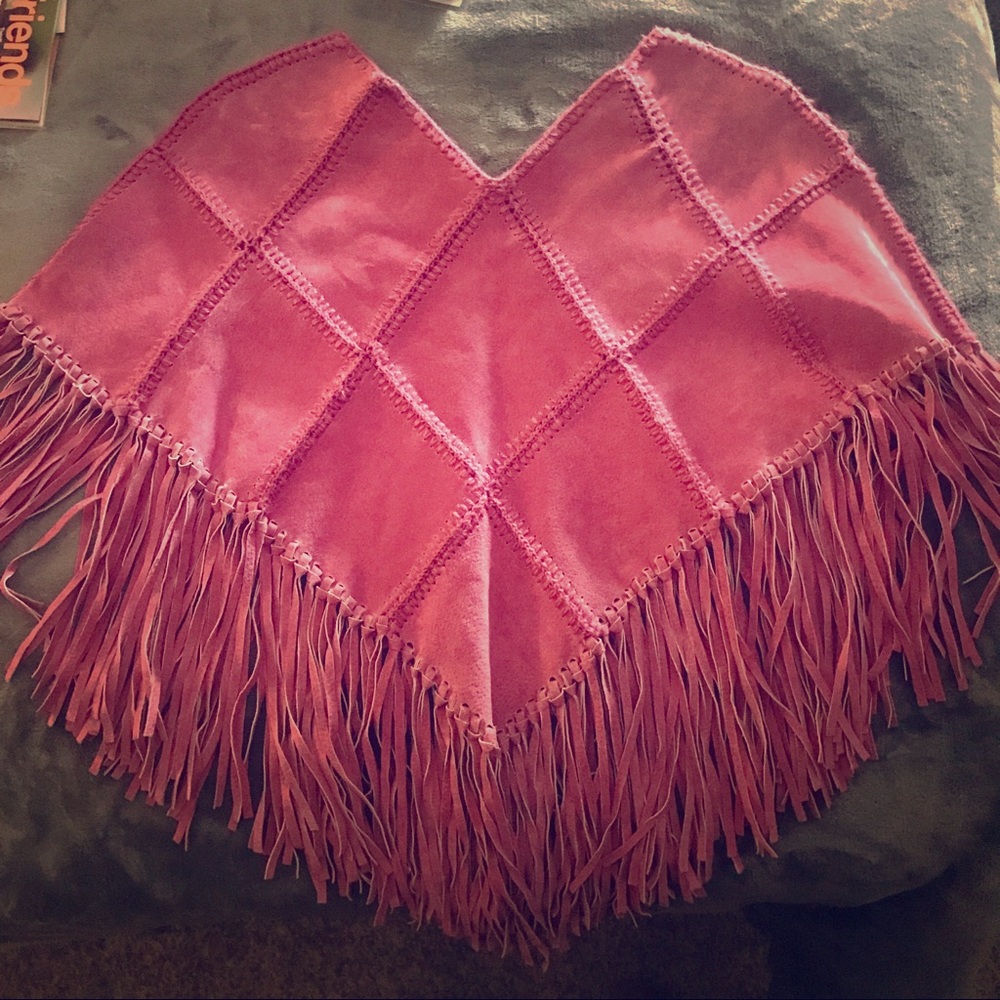 Vintage Boho Old Stock Wilson’s Leather Pink Cape